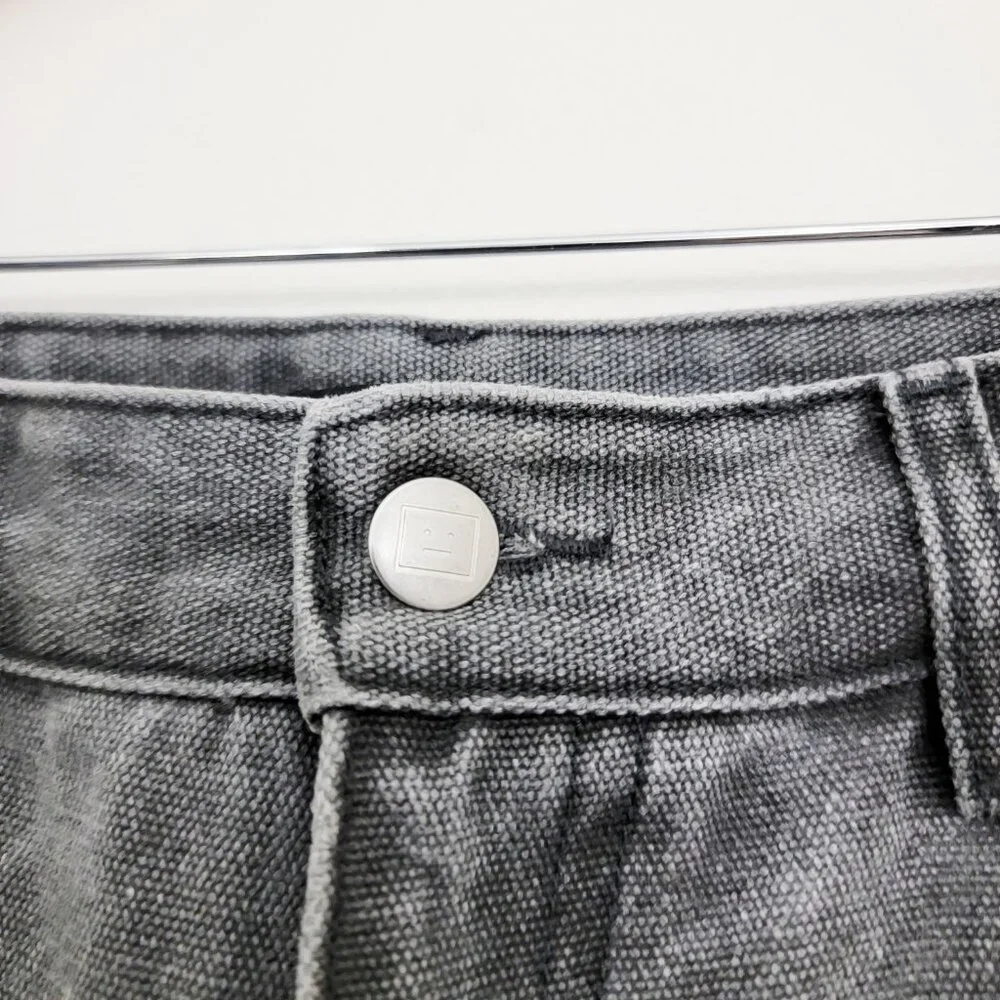 Acne Studios Palma Patch Canvas Work Pants in Carbon Grey XXS 28